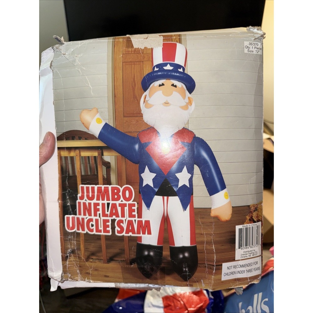 Jumbo Inflatable 64" Uncle Sam Patriotic Outdoor Yard Decoration - Fun World